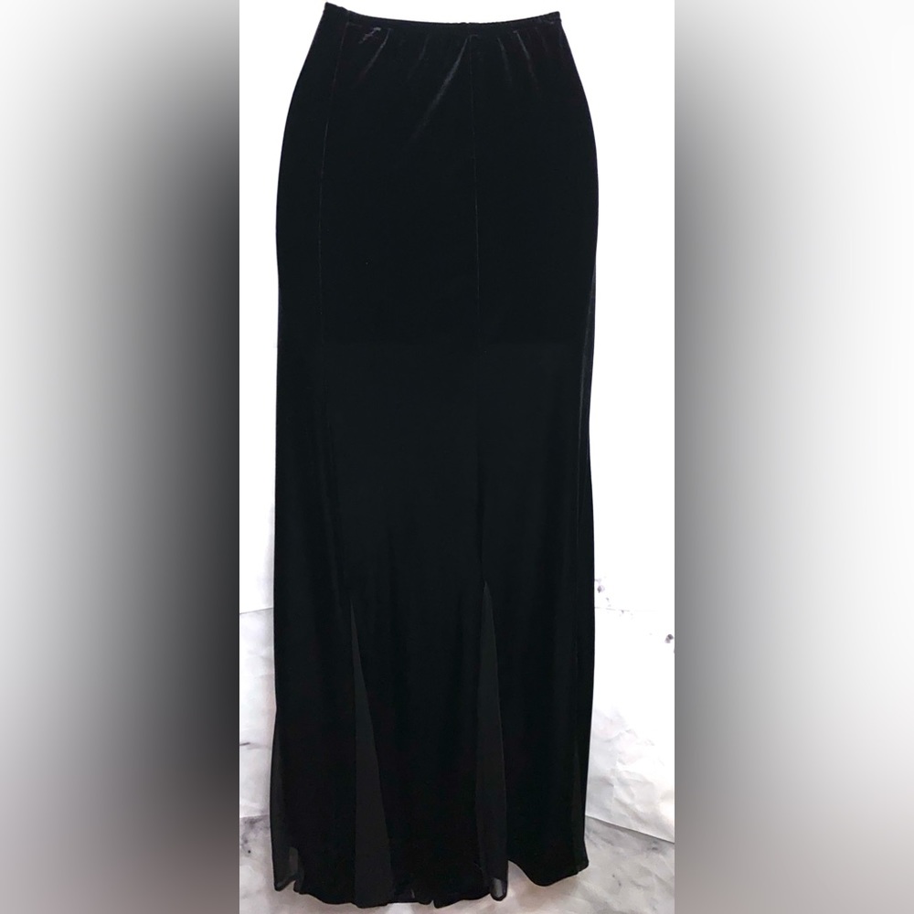 MSK womens size 5X Maxi Skirt Black Velour Pull On